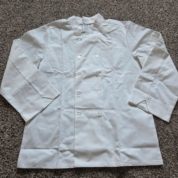 Cintas Men's White Chef's Coat Size Med Jacket Uniform Pockets New NWOT - Picture 1 of 7